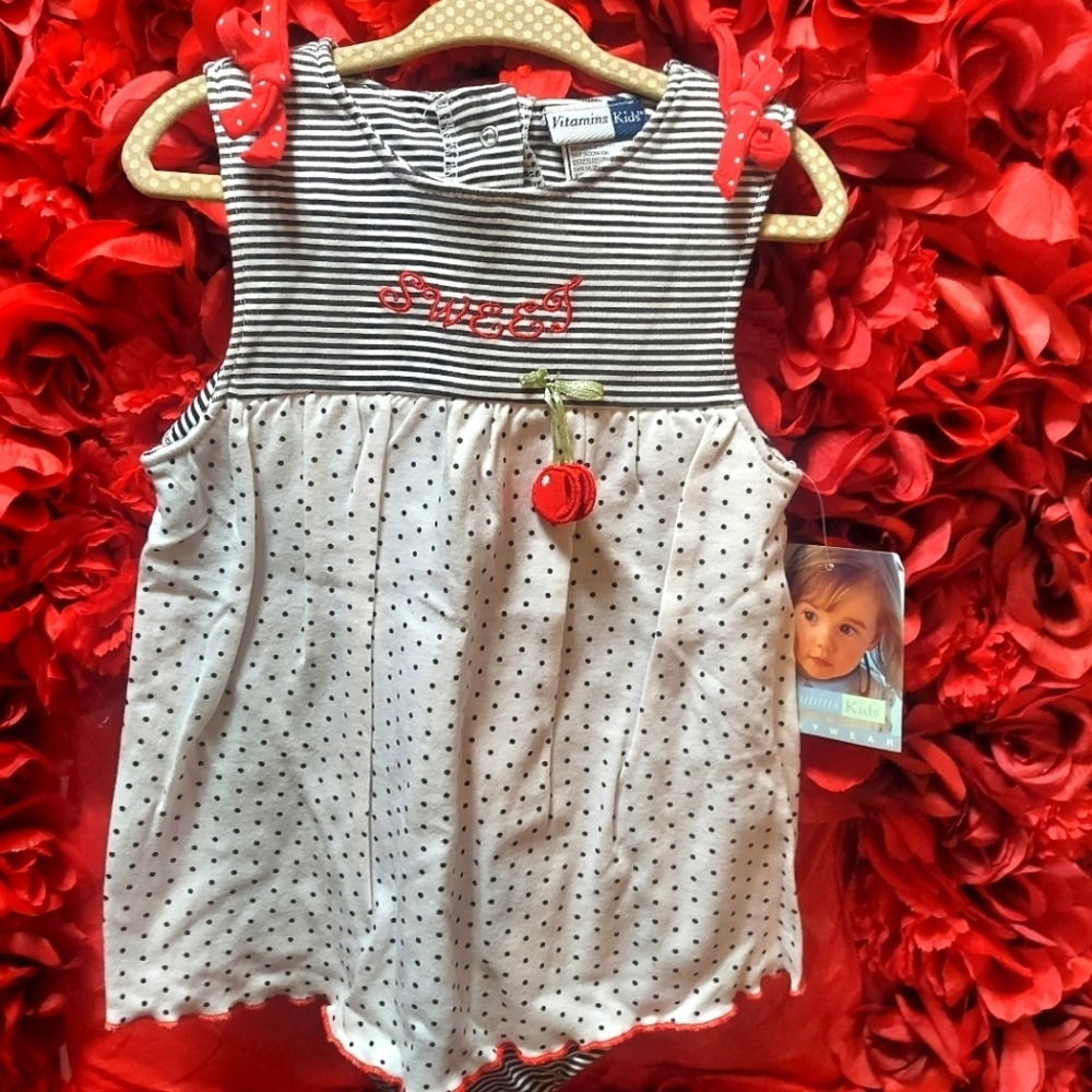 Vitamin Kids NWT Onesie with Cherry Design - Does not come with hat